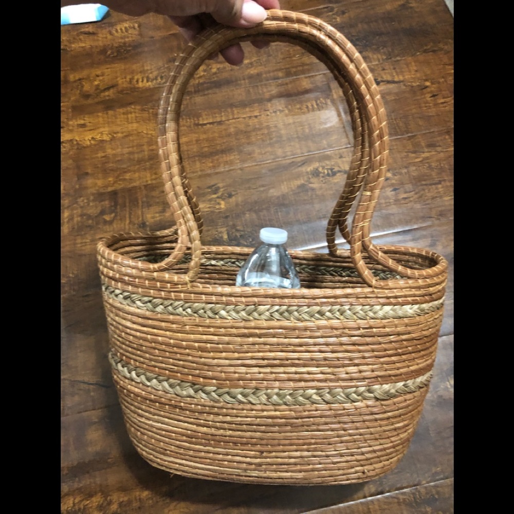 Handmade Quality Straw Plastic Tote -Small/Medium